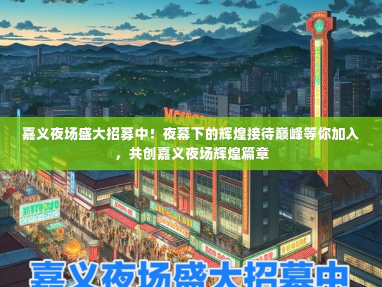 嘉义夜场盛大招募中！夜幕下的辉煌接待巅峰等你加入，共创嘉义夜场辉煌篇章