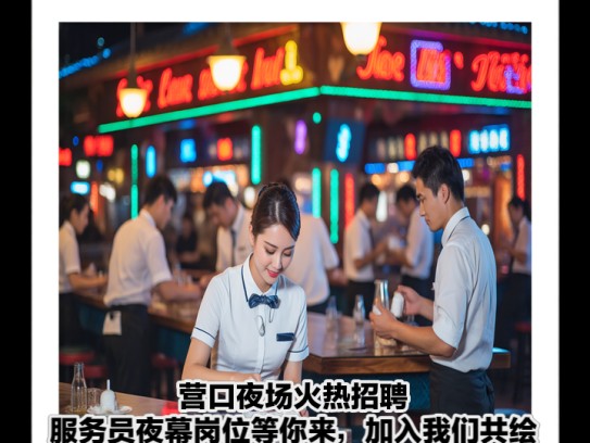 营口夜场火热招聘，服务员夜幕岗位等你来，加入我们共绘精彩夜生活！