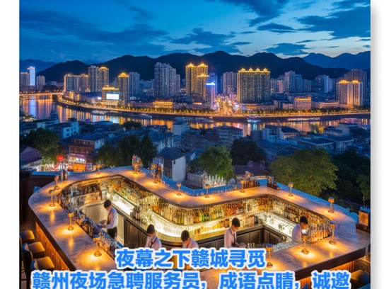 夜幕之下赣城寻觅，赣州夜场急聘服务员，成语点睛，诚邀加入！