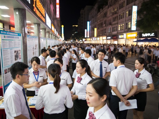 定安夜场人才争夺战，夜幕下服务员招聘热潮，揭秘繁华背后的人潮涌动