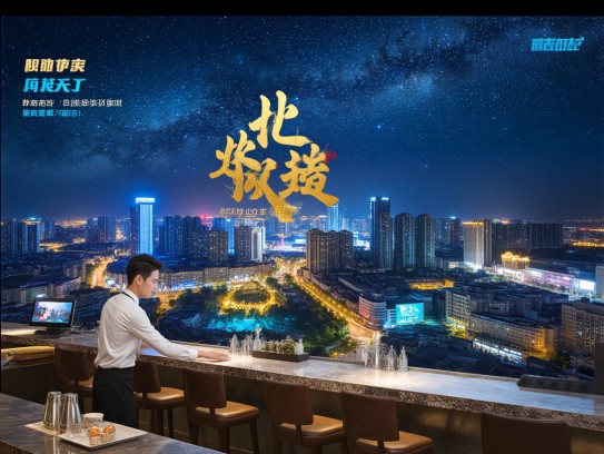 遂宁夜场繁星璀璨，夜幕招聘服务员，成语寓意招贤纳士