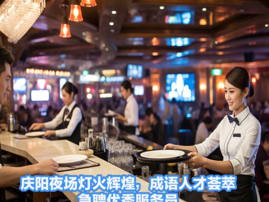 庆阳夜场灯火辉煌，成语人才荟萃，急聘优秀服务员！