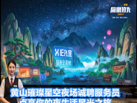 黄山璀璨星空夜场诚聘服务员，点亮你的夜生活星光之旅