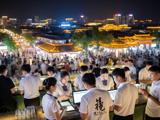 淄博灯火夜幕招贤，成语夜幕招贤下的淄博夜场服务员招聘盛况