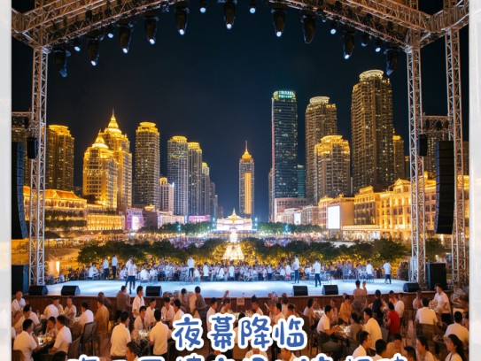 夜幕降临，海口风情夜场诚意招聘，成语佳句点缀，服务员职位热招中