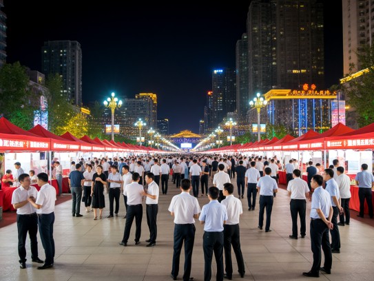 长宁夜色霓虹下，招贤纳士共谱营销传奇——夜场招聘成语风采