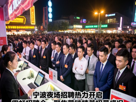 宁波夜场招聘热力开启，霓虹招聘会，聚焦营销精英招募盛况