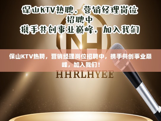 保山KTV热聘，营销经理岗位招聘中，携手共创事业巅峰，加入我们！